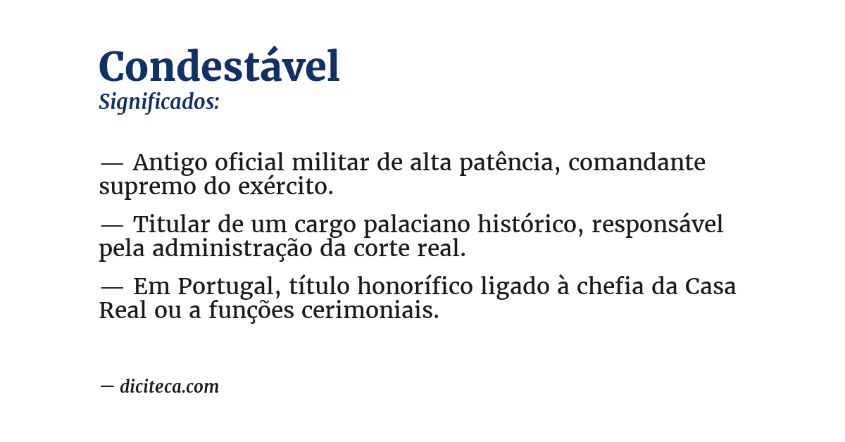 Significado de condestável