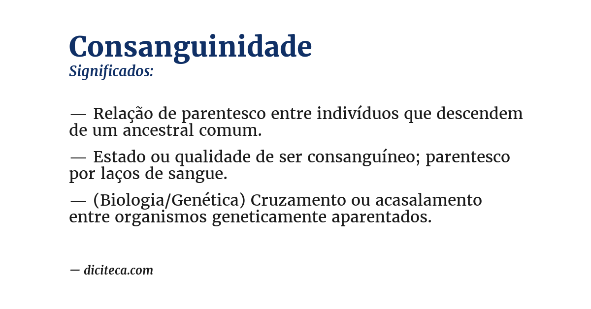 Significado de consanguinidade