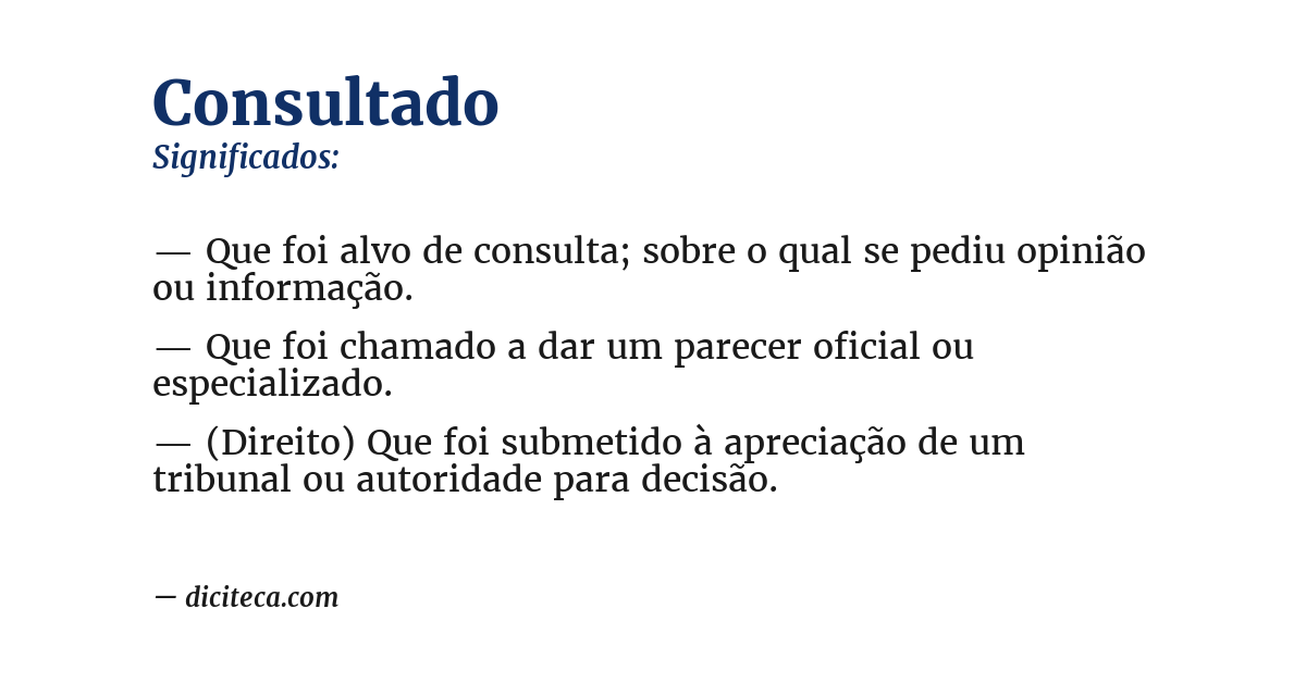 Significado de consultado