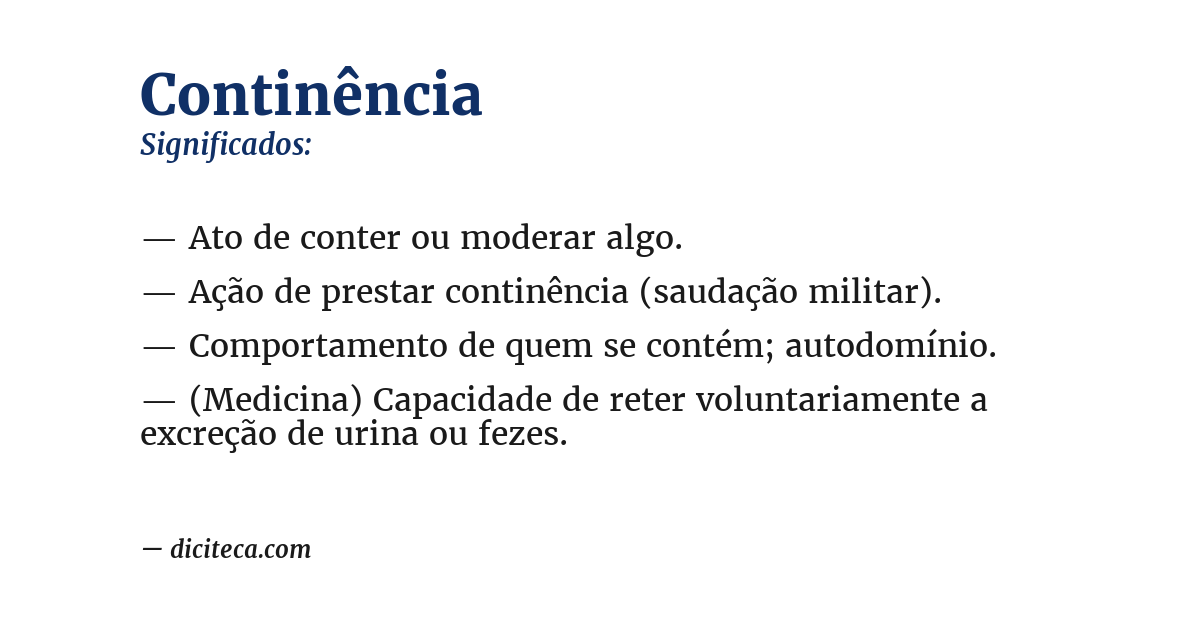 Significado de continência