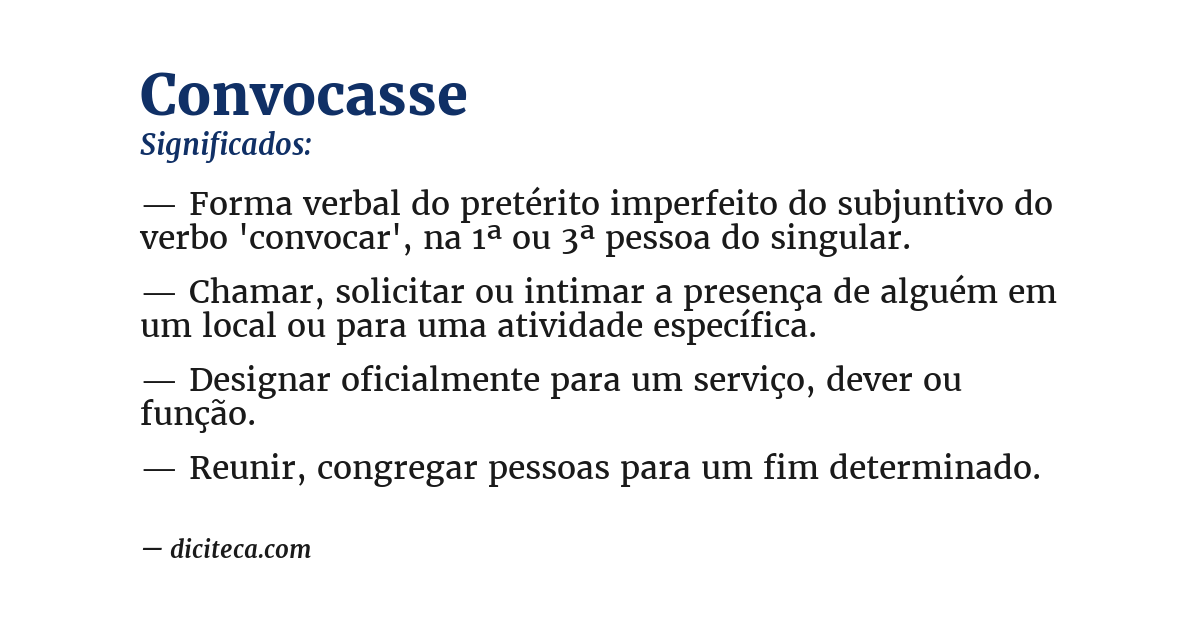 Significado de convocasse
