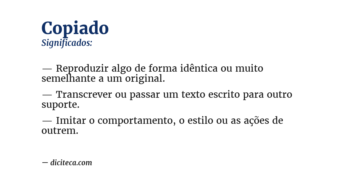 Significado de copiado