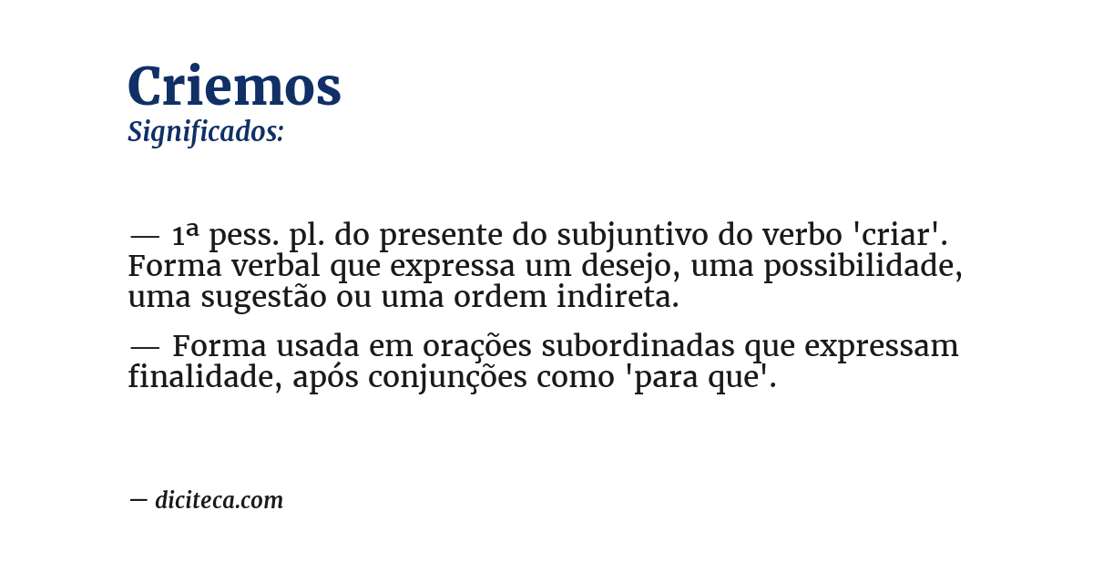 Significado de criemos