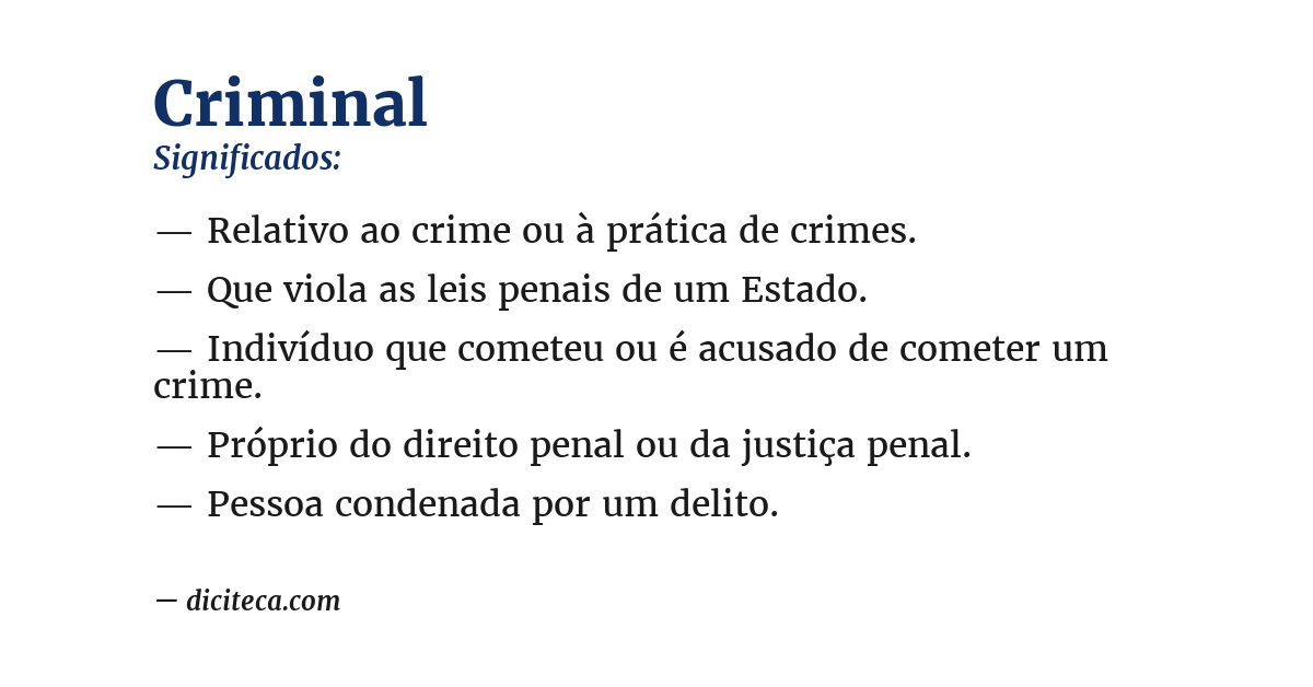 Significado de criminal