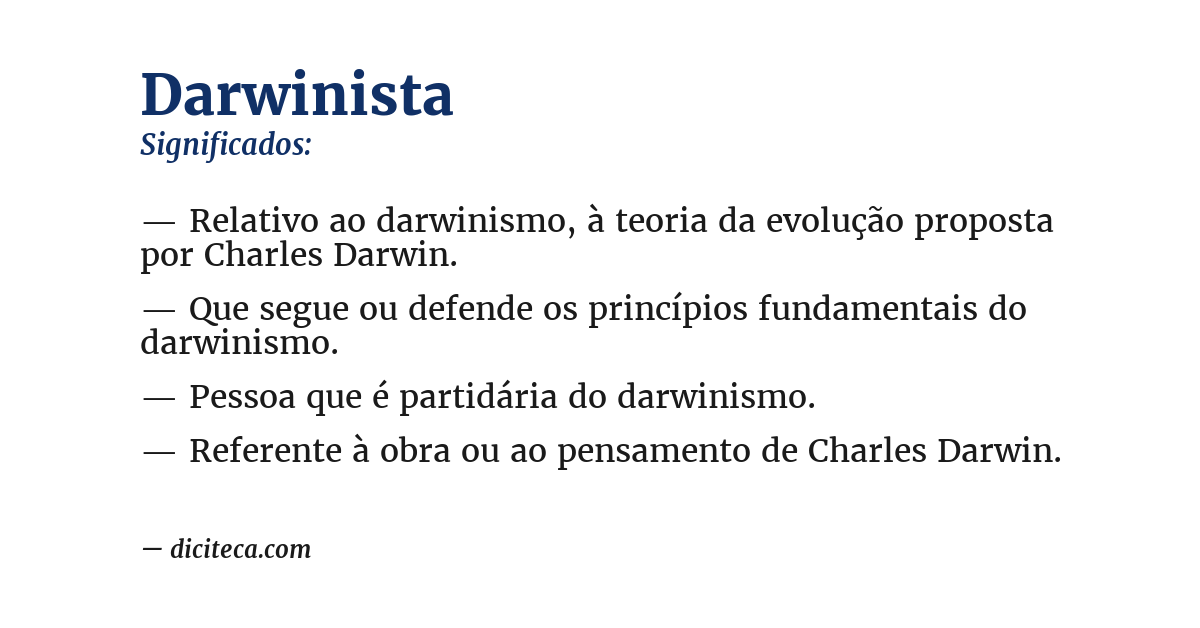 Significado de darwinista