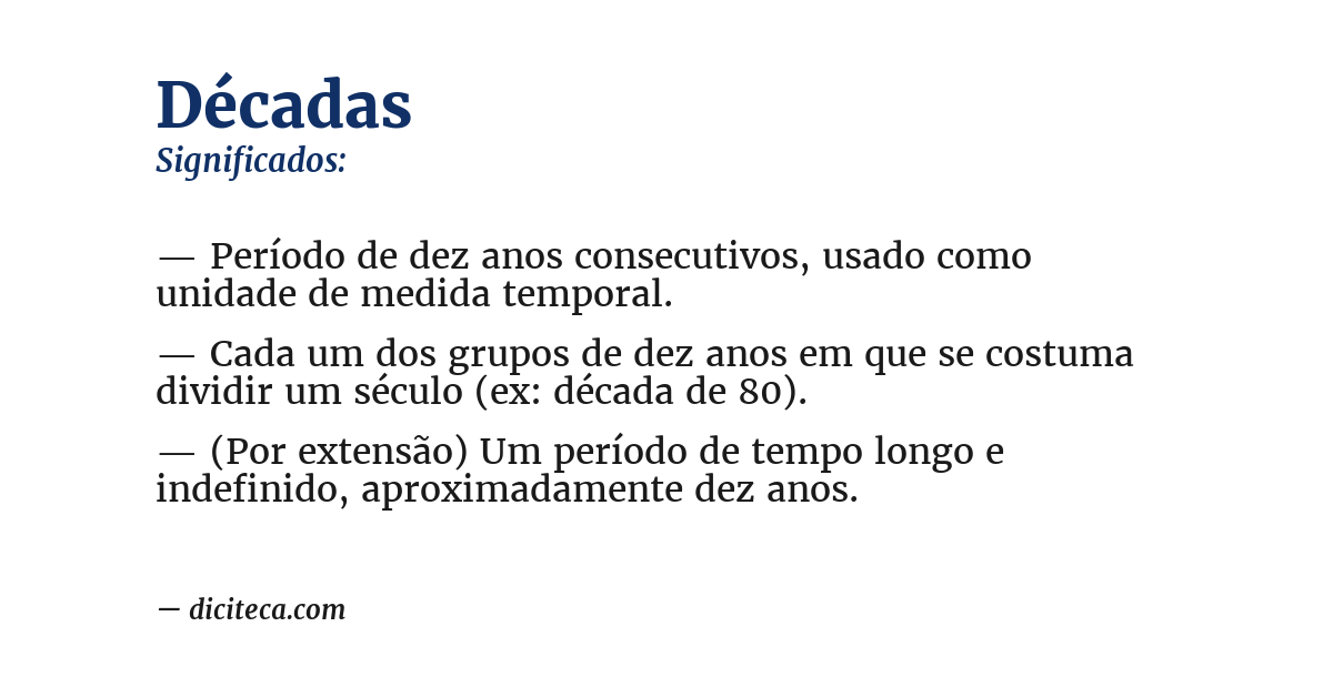 Significado de décadas