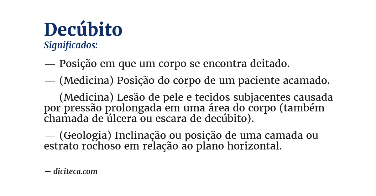 Significado de decúbito