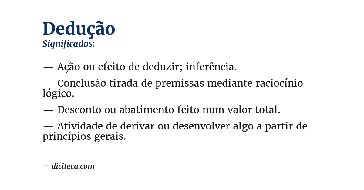 Significado de dedução