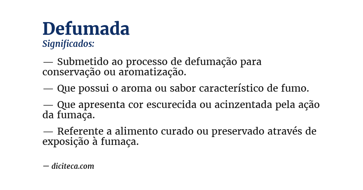 Significado de defumada