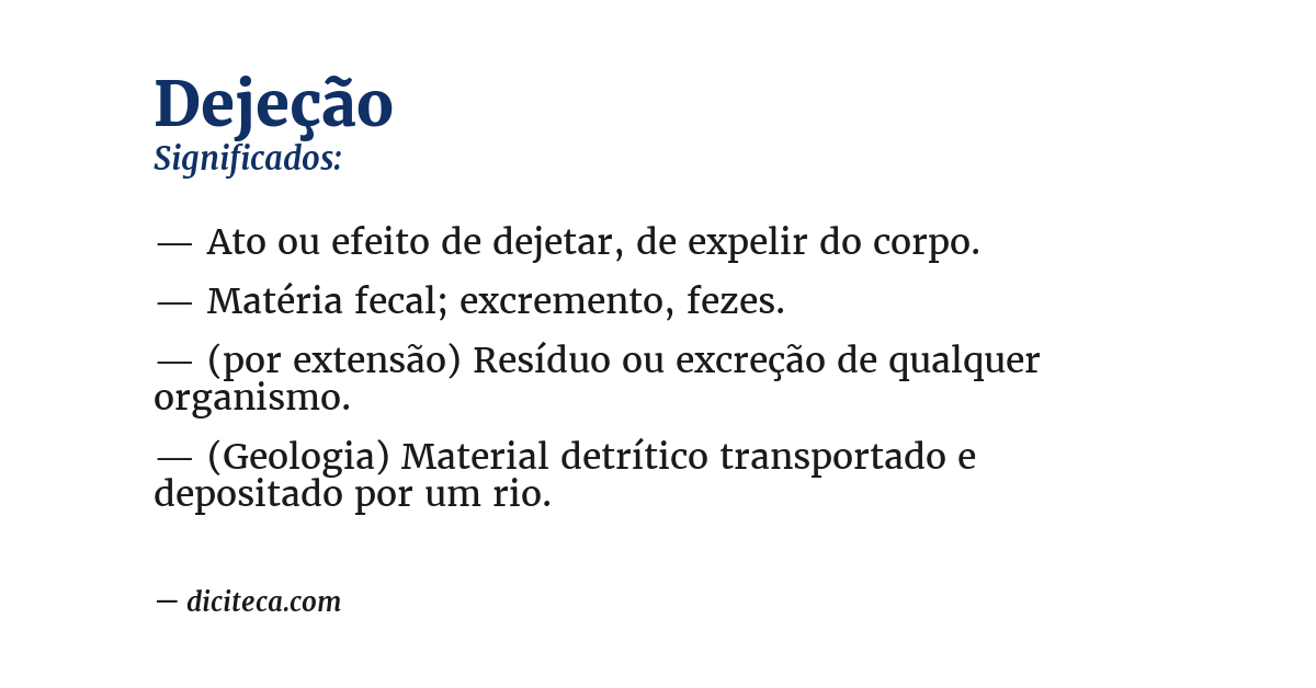 Significado de dejeção