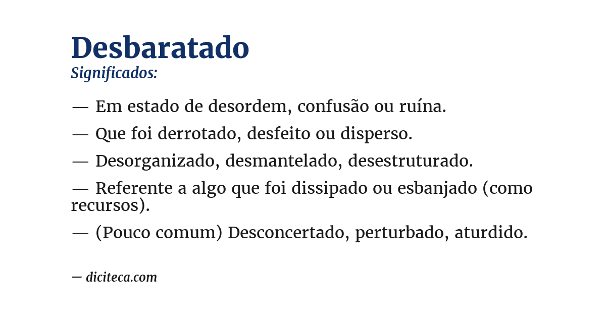 Significado de desbaratado