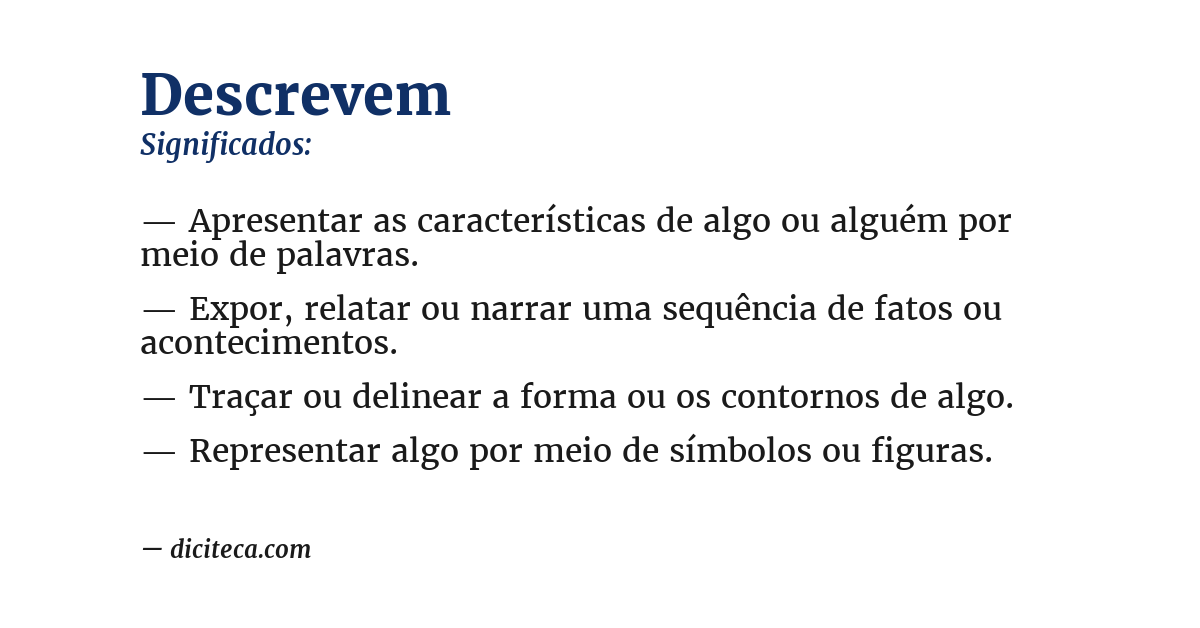 Significado de descrevem