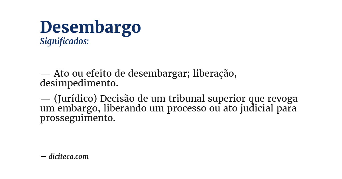 Significado de desembargo