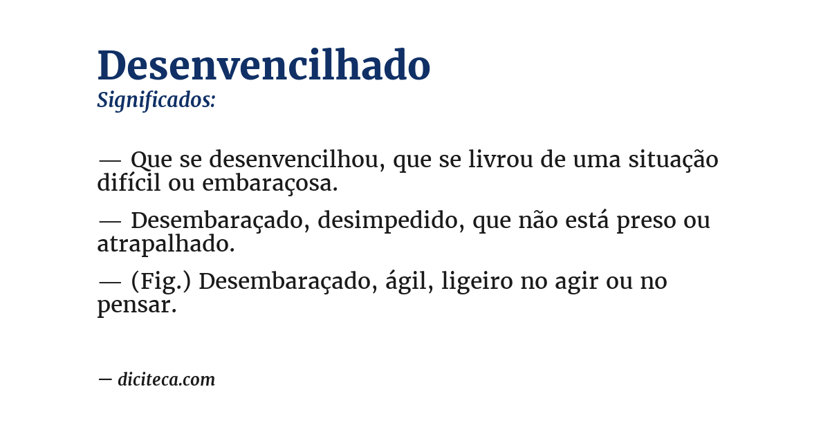 Significado de desenvencilhado