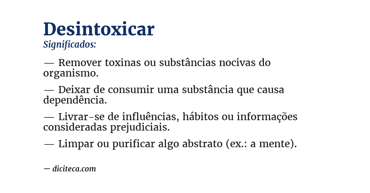 Significado de desintoxicar