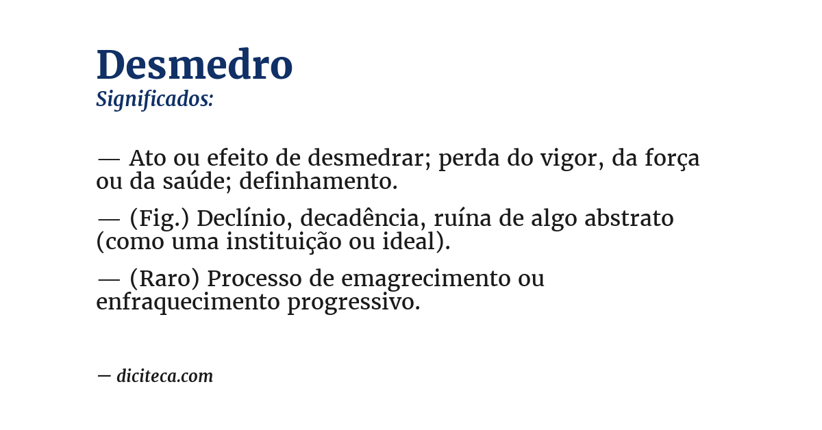 Significado de desmedro