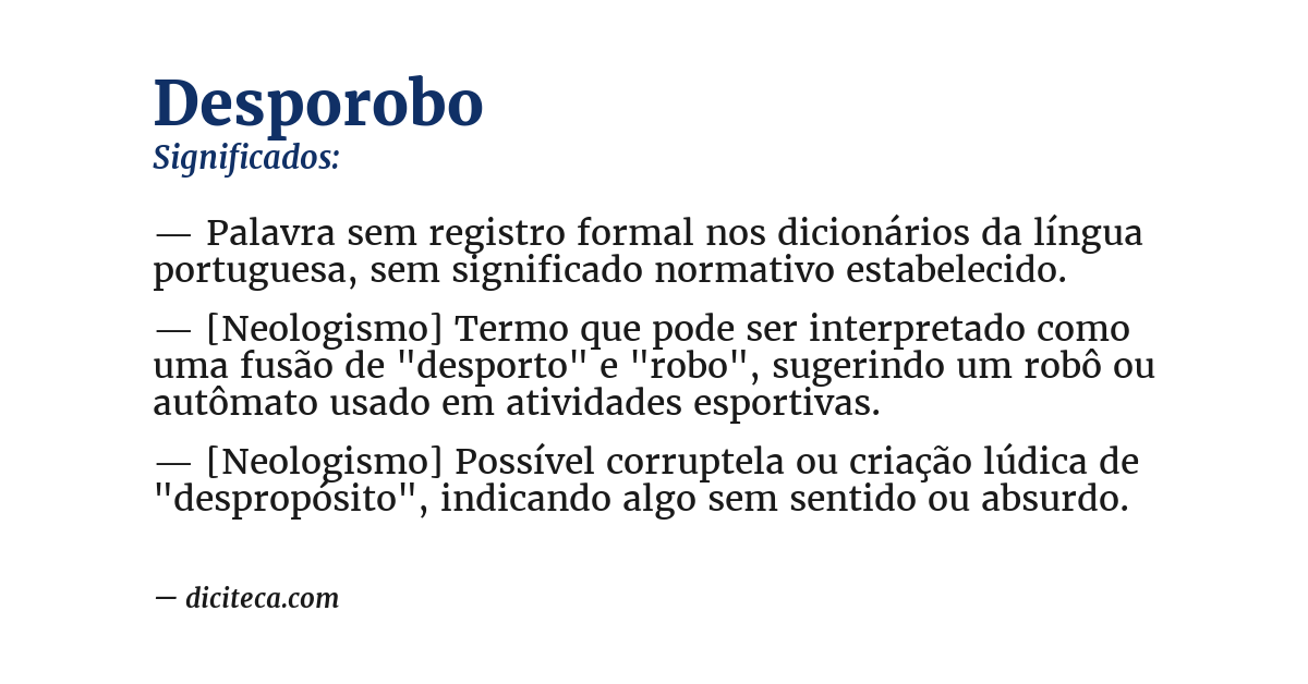 Significado de desporobo