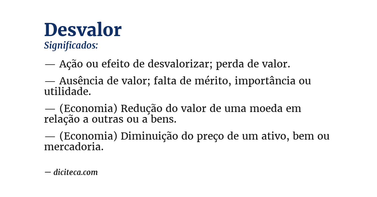 Significado de desvalor