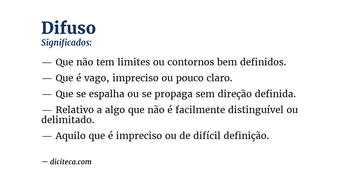Significado de difuso