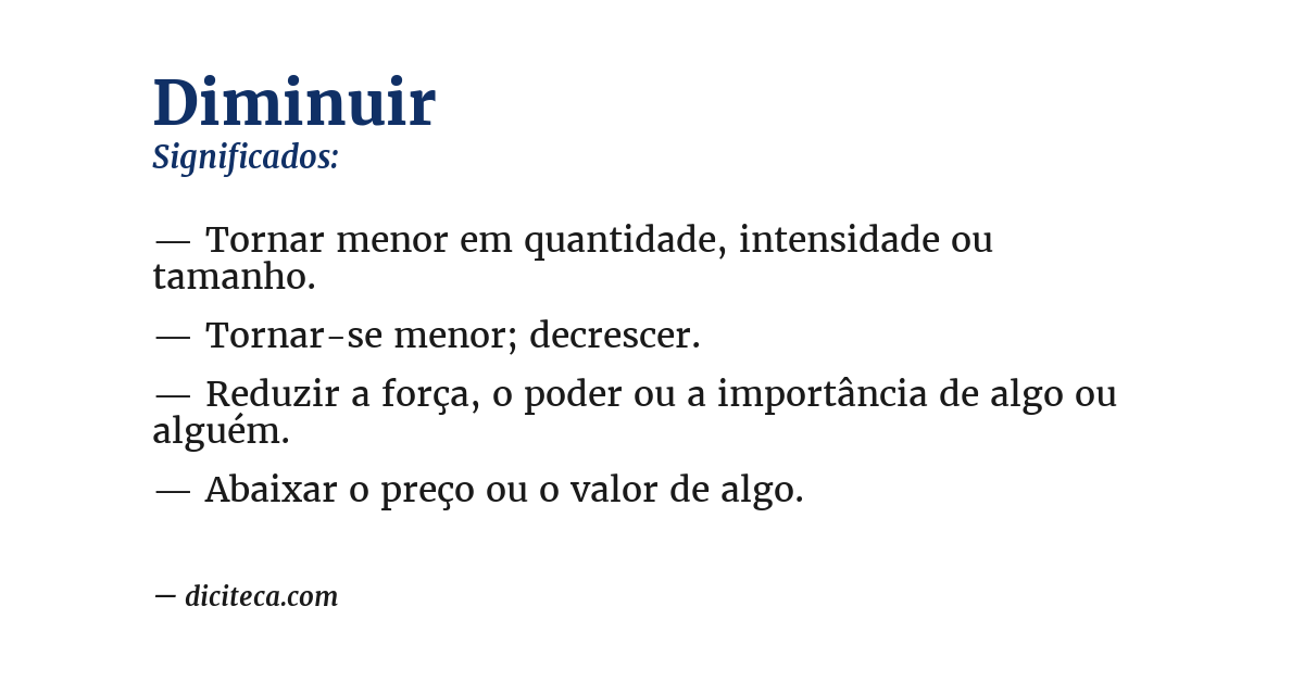 Significado de diminuir