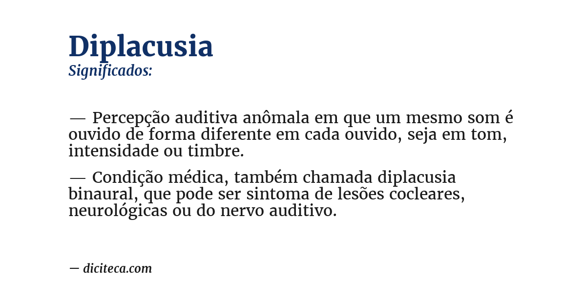 Significado de diplacusia