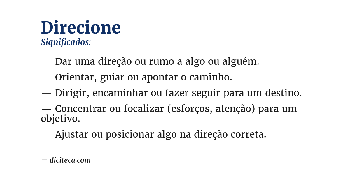 Significado de direcione