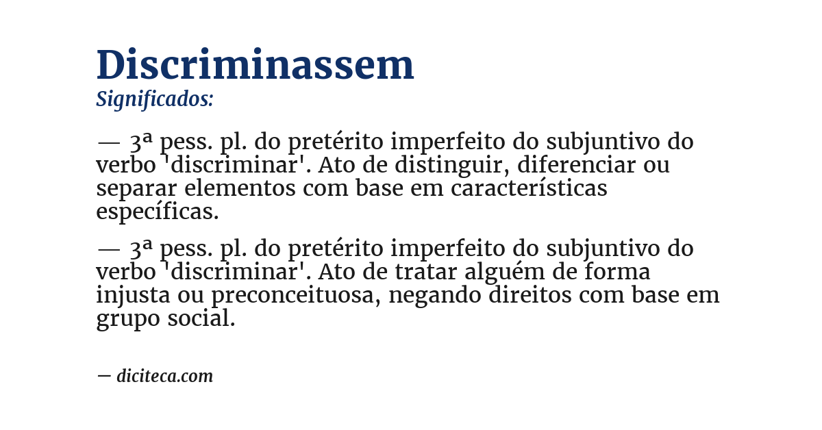 Significado de discriminassem