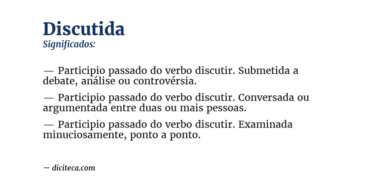 Significado de discutida