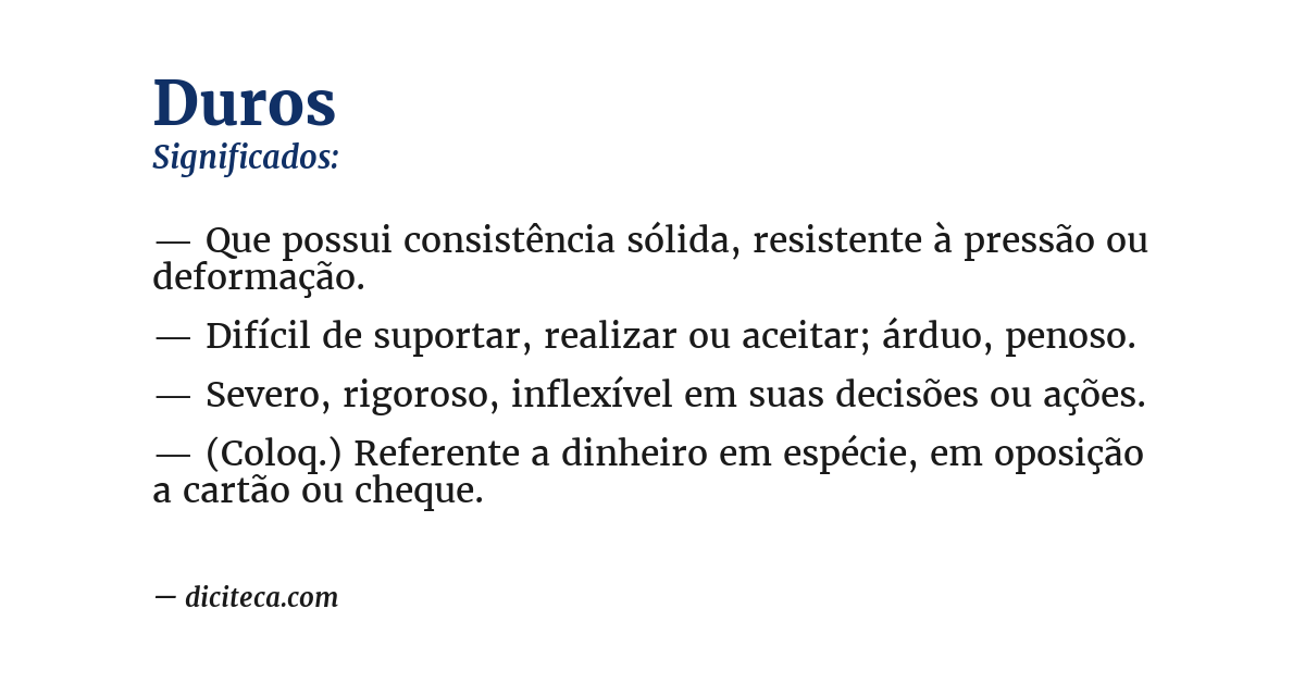 Significado de duros