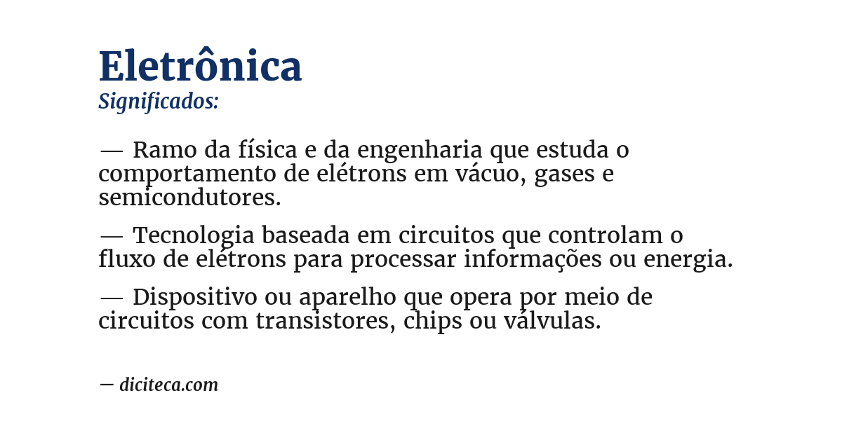 Significado de eletrônica
