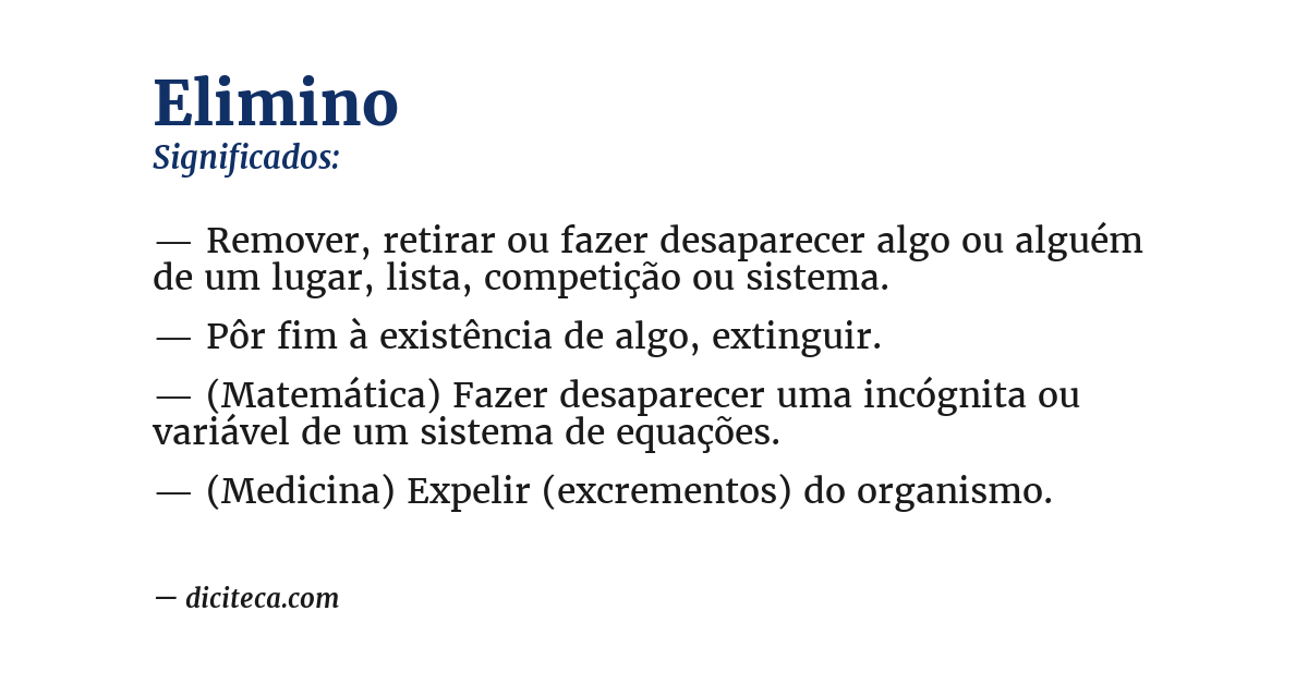 Significado de elimino