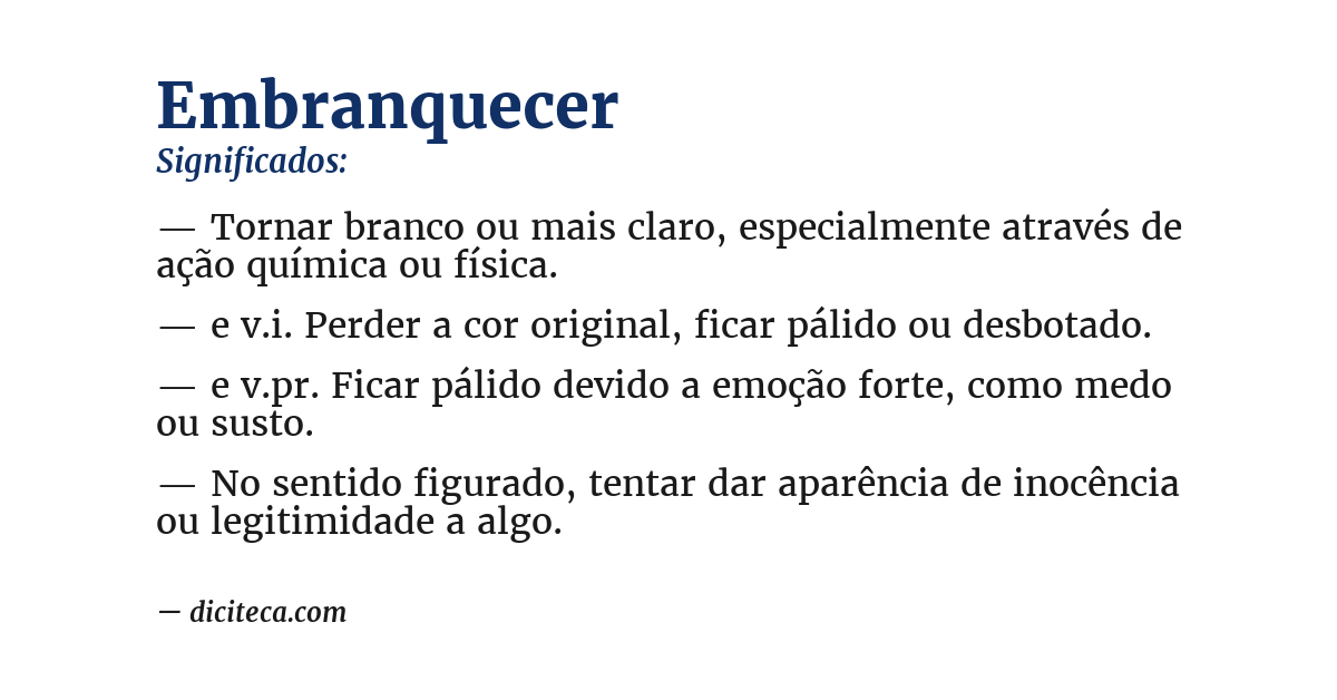Significado de embranquecer
