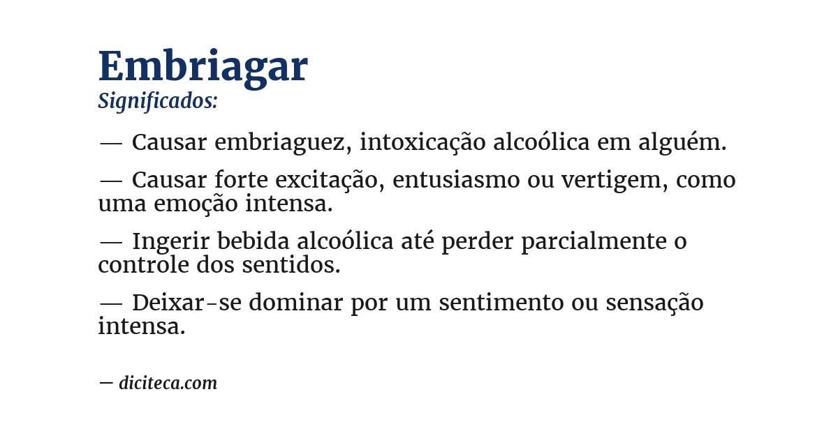 Significado de embriagar