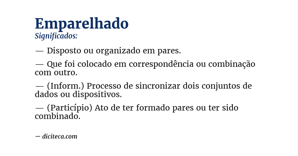 Significado de emparelhado