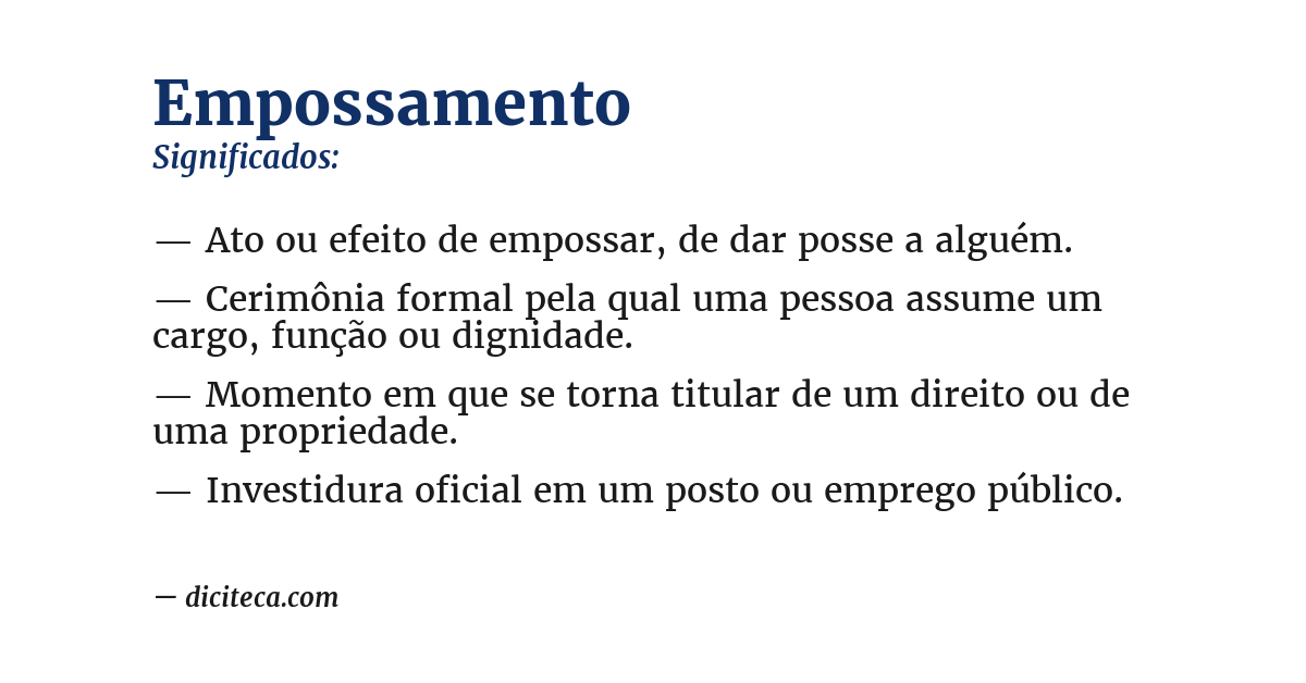 Significado de empossamento