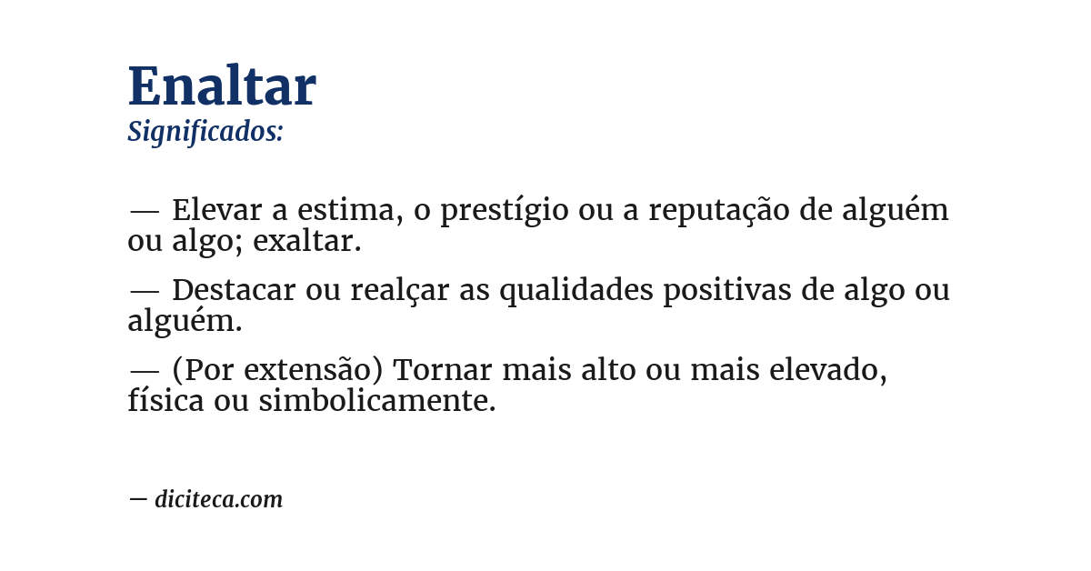 Significado de enaltar