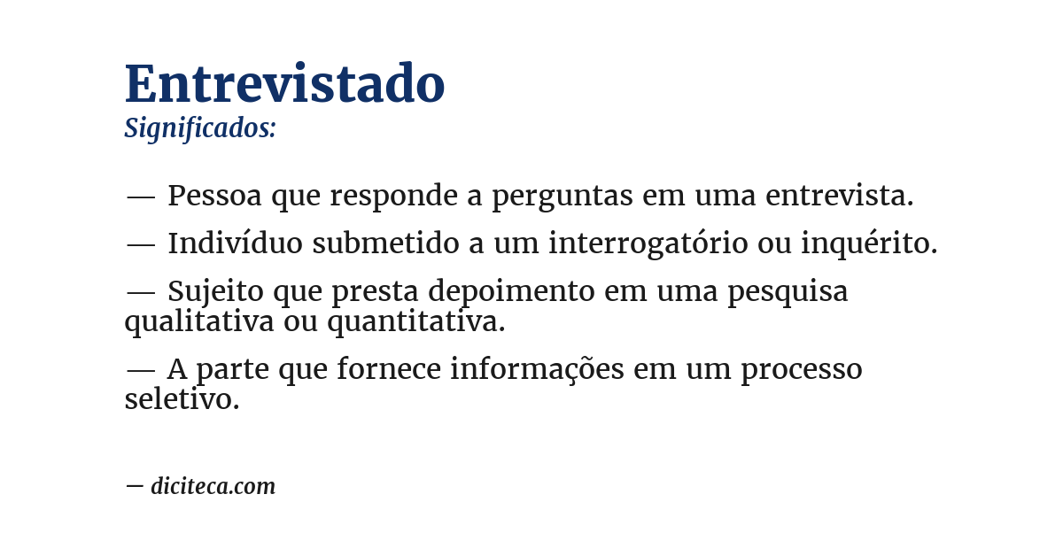 Significado de entrevistado