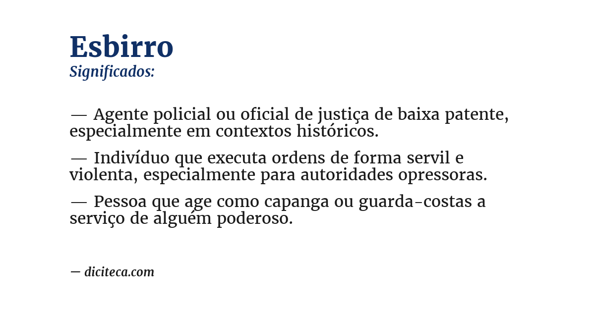 Significado de esbirro