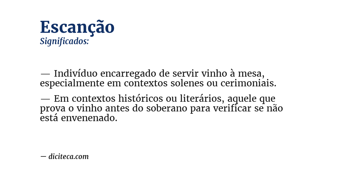Significado de escanção