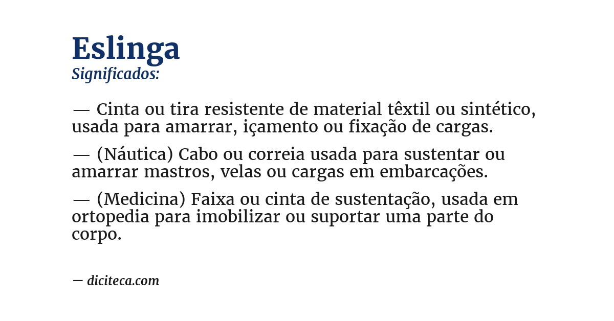 Significado de eslinga