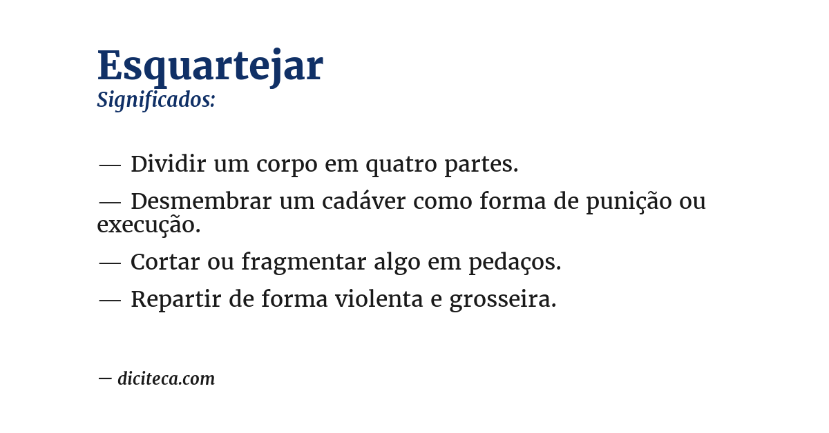 Significado de esquartejar