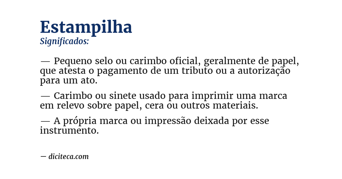 Significado de estampilha
