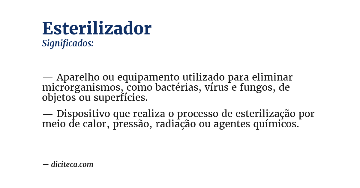 Significado de esterilizador
