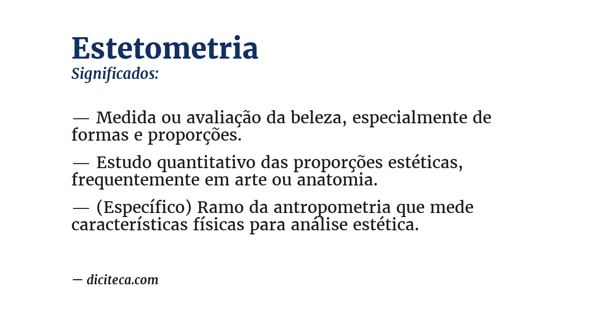 Significado de estetometria