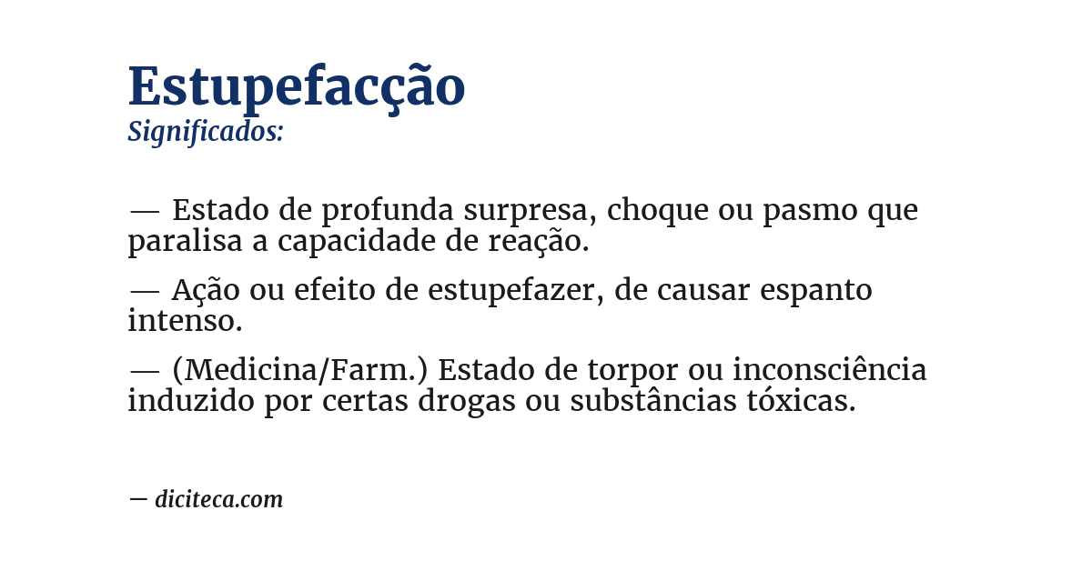 Significado de estupefacção