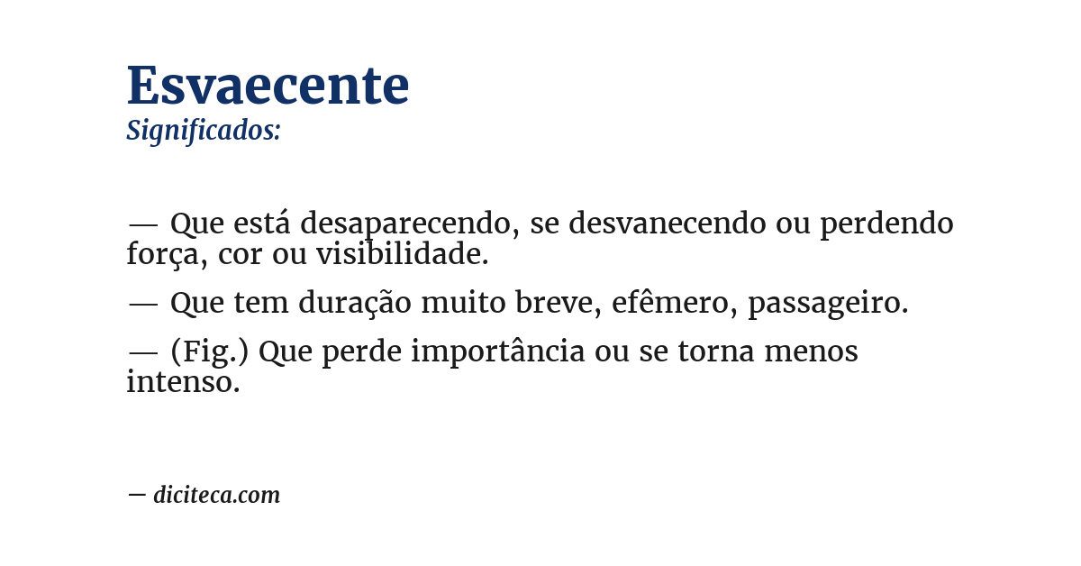 Significado de esvaecente