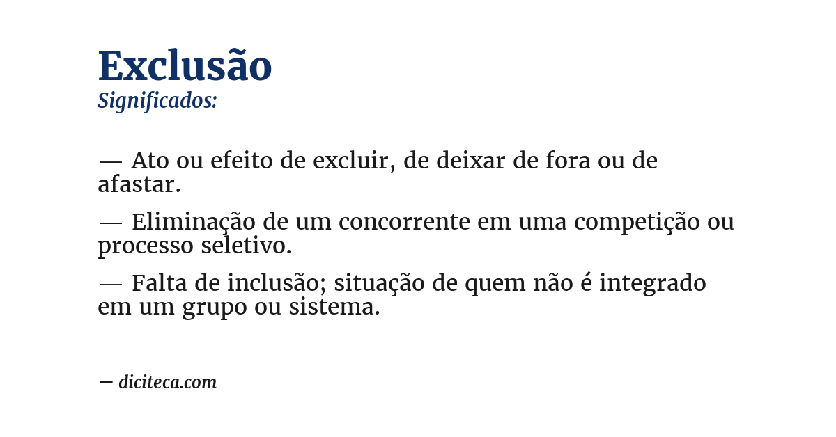 Significado de exclusão