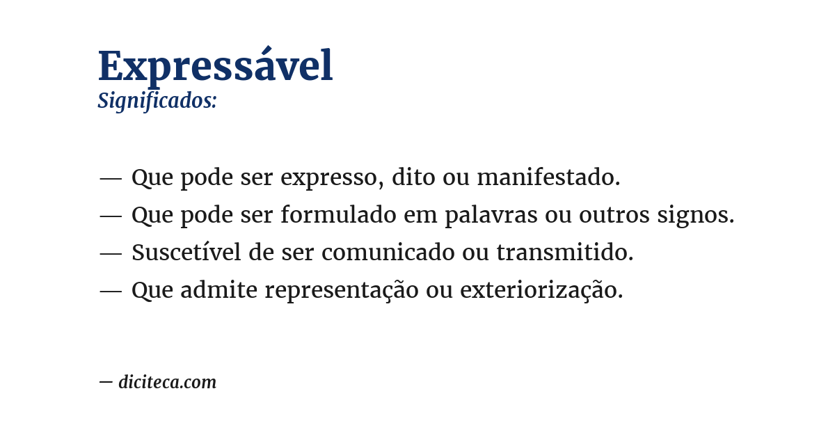 Significado de expressável