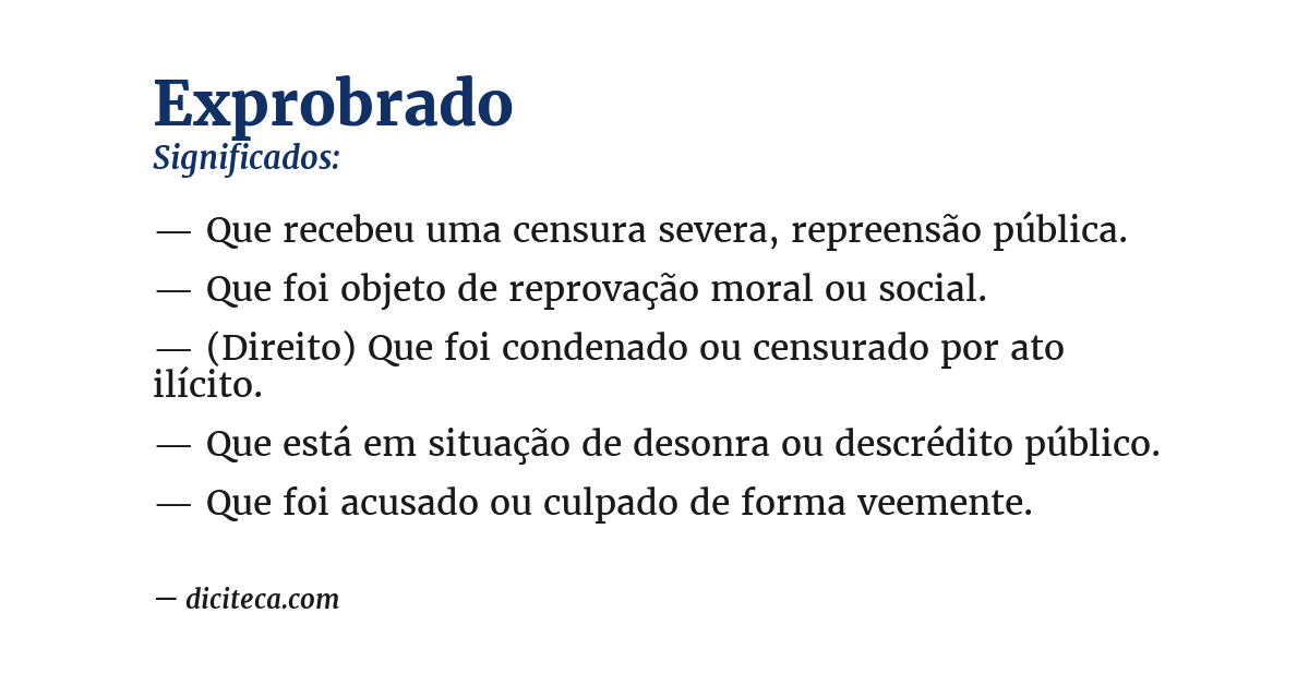 Significado de exprobrado