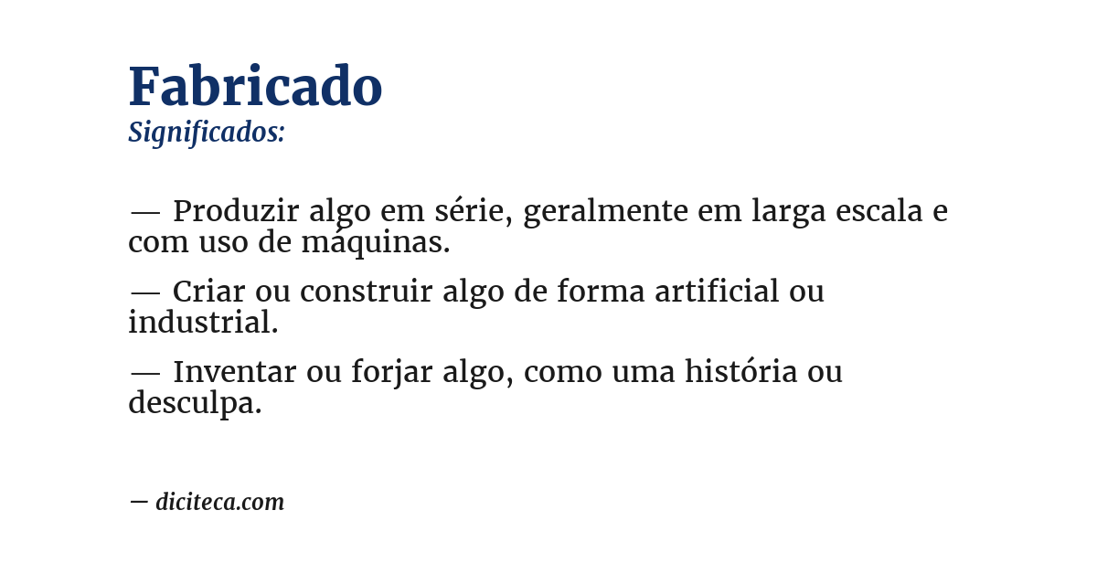 Significado de fabricado